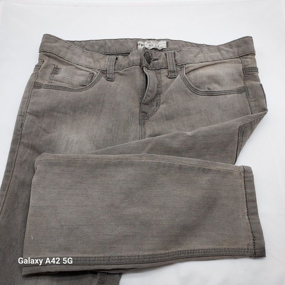 Free People Washed Gray Skinny Jeans Womens Size 28 Mid Rise Stretch Denim 61855